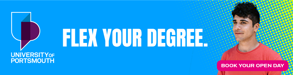 Banner advert for University of Portsmouth