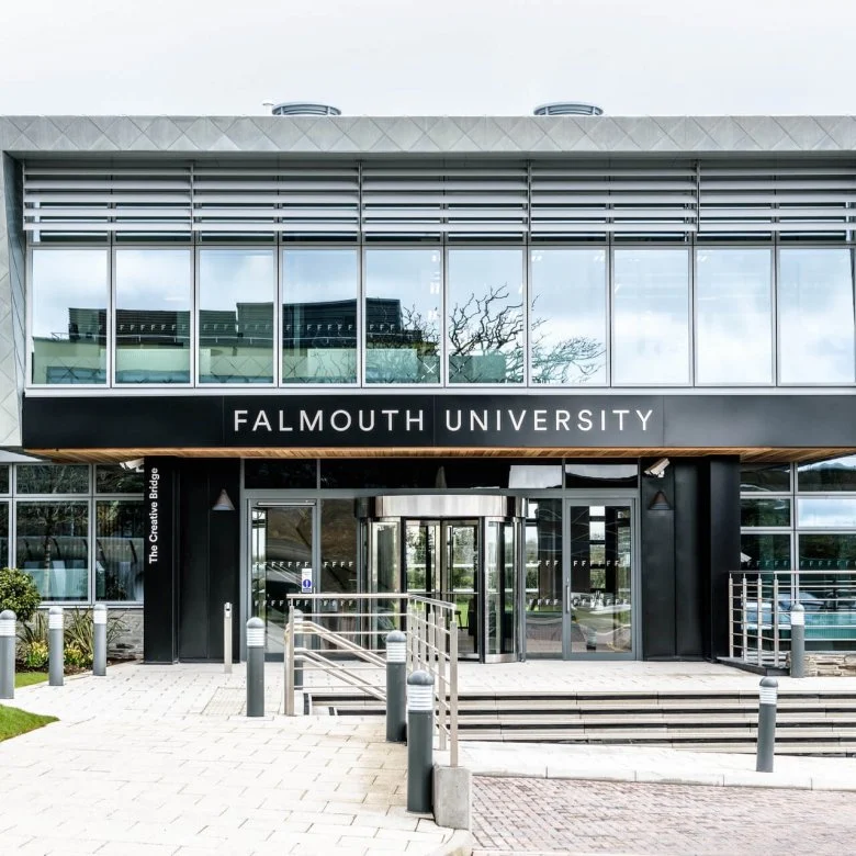 University of Falmouth campus building on an open day