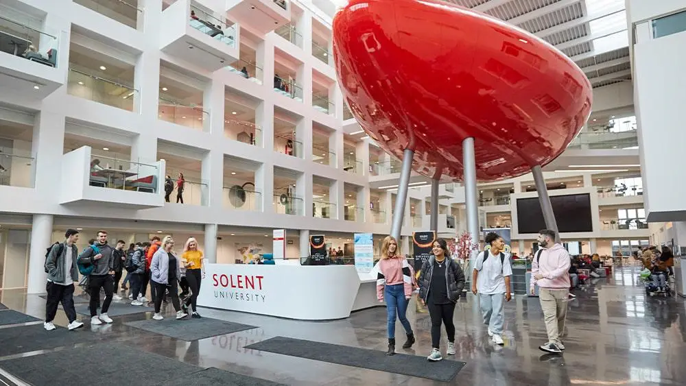 Southampton Solent University campus building on an open day