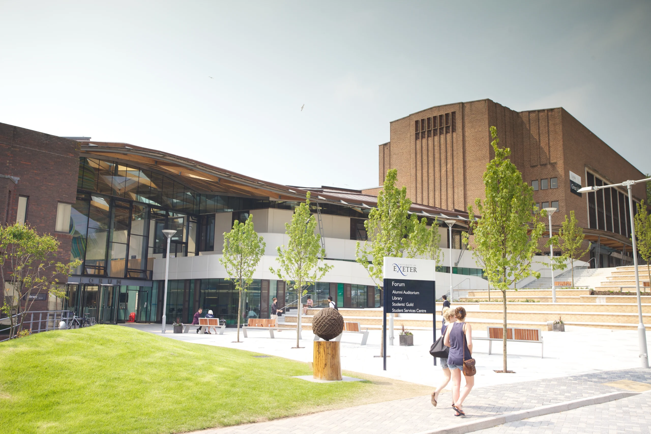 University of Exeter campus building on open day