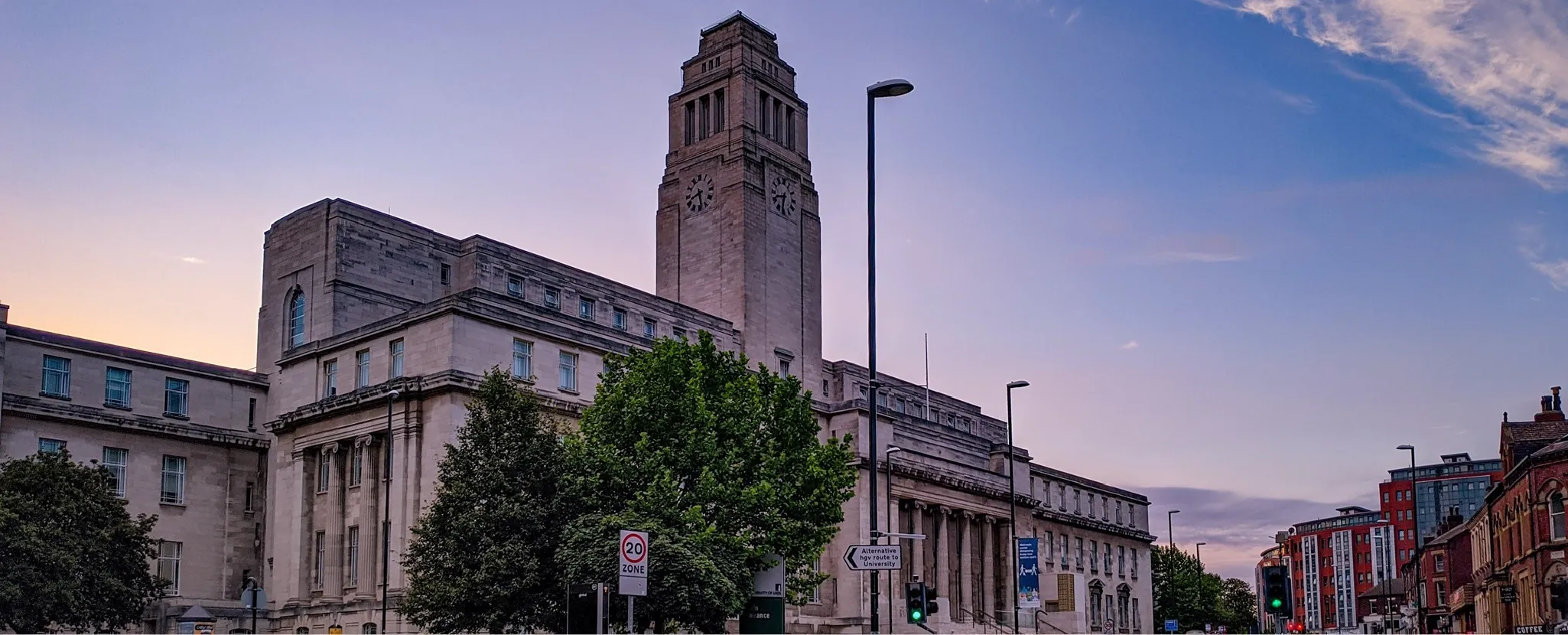 Image of campus building at University of Leeds open day