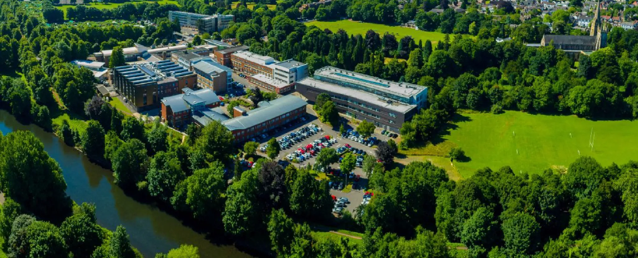 Cardiff Metropolitan University from the air at an open day